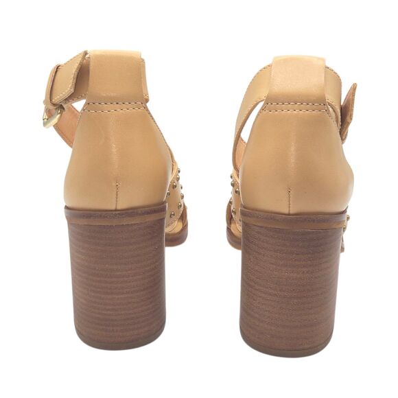 Vince Camuto VC-KERESHA Leather Open Toe Ankle Strap Sandals 8.5M Tan Brazil NEW - Picture 9 of 16